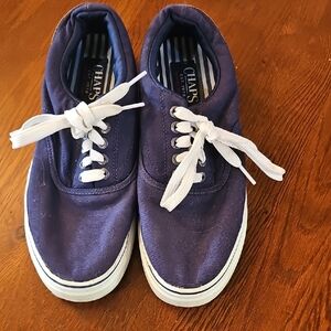 Chaps Dark Blue Canvas Sneakers with White Accents